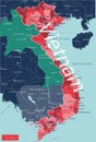 Vietnam country detailed editable map