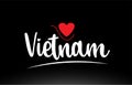 Vietnam country text typography logo icon design on black background