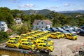 Open area for the sale of yellow cars in Da Lat