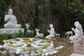 Vietnam, Danang Marble mountains- January 2017: Marble statue of a Buddha in the Marble Mountain