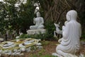 Vietnam, Danang Marble mountains- January 2017: Marble statue of a Buddha in the Marble Mountain