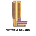 Vietnam, Danang travel landmark vector illustration