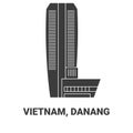 Vietnam, Danang travel landmark vector illustration