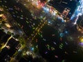 Vietnam drone aerial view bird eye : Hoi An at night