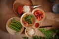 In Vietnam, family meals with many Traditional Vietnamese Food has been one of the unique cultural features Royalty Free Stock Photo