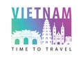 Vietnam famous landmark silhouette style