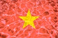 Vietnam flag with abstract neon light water effect