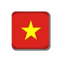 Vietnam flag button icon isolated on white background