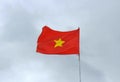 Vietnam flag on overcast sky