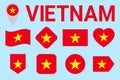 Vietnam flag vector set. Vietnamese natioanl symbols collection. Geometric shapes. Flat style. sports, national, travel Royalty Free Stock Photo