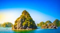 Vietnam Halong Bay beautiful sunset landscape Royalty Free Stock Photo