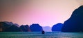 Vietnam Halong Bay beautiful sunset landscape Royalty Free Stock Photo