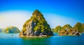 Vietnam Halong Bay beautiful sunset landscape Royalty Free Stock Photo