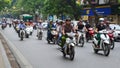 Busy Scooter Traffic Jam Hanoi Vietnam Royalty Free Stock Photo