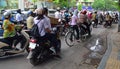 Scooter Traffic Jam Hanoi Vietnam Royalty Free Stock Photo