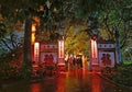 Vietnam, Hanoi, night, street, city, architecture, temple, gate