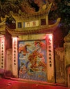 Vietnam, Hanoi, night, street, city, architecture, temple, gate