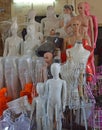 Mannequin line up Citys largest covered market, Xuan Market, Hanoi Vietnam Royalty Free Stock Photo