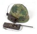 Vietnam steel helmet radio