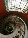 Vietnam Ho ChÃÂ­ Minh City Museum of Fine Arts Gallery art deco spiral stairs stained glass window