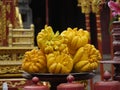 Vietnam, Hoa Lu, Dinh Emperor\'s Grave, Buddha\'s Hand, citrus medica sarcodactylis, or the fingered citron Royalty Free Stock Photo