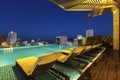 Vietnam hotel swimming pool night Royalty Free Stock Photo