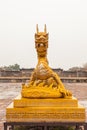 Vietnam, Hue. Golden dragon statue Royalty Free Stock Photo