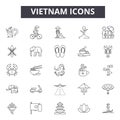 Vietnam line icons, signs, vector set, outline illustration concept