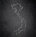 Vietnam map blackboard chalkboard raster