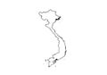 Vietnam map outline country shape national borders state