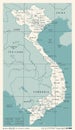 Vietnam Map - Vintage Vector Illustration Royalty Free Stock Photo