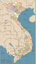 Vietnam Map - Vintage Vector Illustration Royalty Free Stock Photo