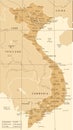 Vietnam Map - Vintage Vector Illustration Royalty Free Stock Photo