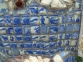 Ancient Vietnamese Delft Antique Blue White China Mosaic Ceramic Porcelain Mosaico Pattern Coconut Kingdom Monk Religion Island