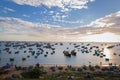 Vietnam village fishing boats ships sunset light