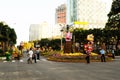 Vietnam: The new year celebration starts in Ho Chi Ming City at the Eden place near the opera Royalty Free Stock Photo