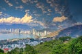 1.02.2020 Vietnam Nyachang Beautiful view of Nha Trang Bay and Nha Trang of the South China Sea with magical colors