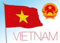 Vietnam official national flag and coat of arms, asia