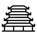 Vietnam pagoda icon outline vector. Japan temple