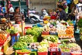 Vietnam, Phu Quoc Island, 26 February 2018: Traditional food market sell fresh food and vegetables Royalty Free Stock Photo