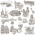 Vietnam. Pictures of Life. Freehands, hand drawn collection.