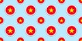 Vietnam round flag seamless pattern. Vietnamese background. Vector circle icons. Geometric symbols stickers. Texture for Royalty Free Stock Photo