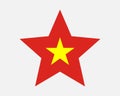 Vietnam Star Flag. Vietnamese Star Shape Flag. Viet Nam Country National Banner Icon Symbol Vector