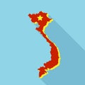 Vietnam teritory map icon, flat style Royalty Free Stock Photo