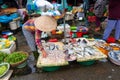 Traditional fish market people selling fresh fish, Hue, Vietnam Royalty Free Stock Photo