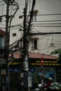 Vietnam Travel showing power lines in Old Town Hanoi Royalty Free Stock Photo