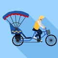 Vietnam tricycle taxi icon, flat style