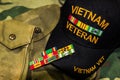 Vietnam Veteran Cap, Ribbons & Pouches Royalty Free Stock Photo