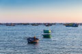 Vietnam village fishing boats ships sunset light