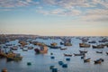 Vietnam village fishing boats ships sunset light